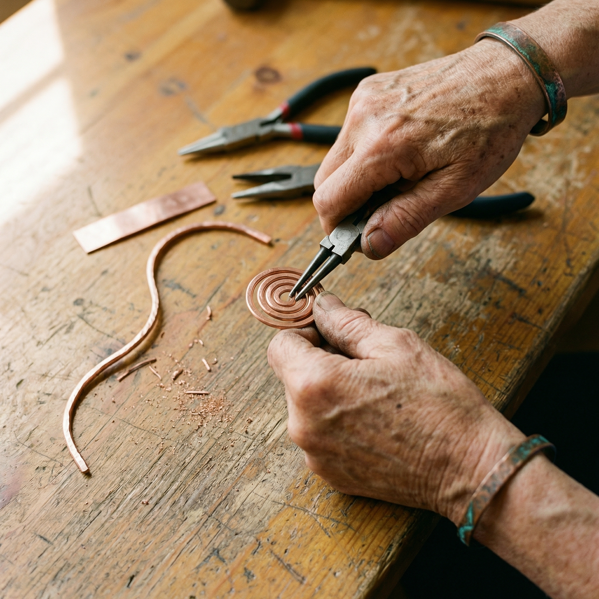 Calder's Coil Copper Anklet