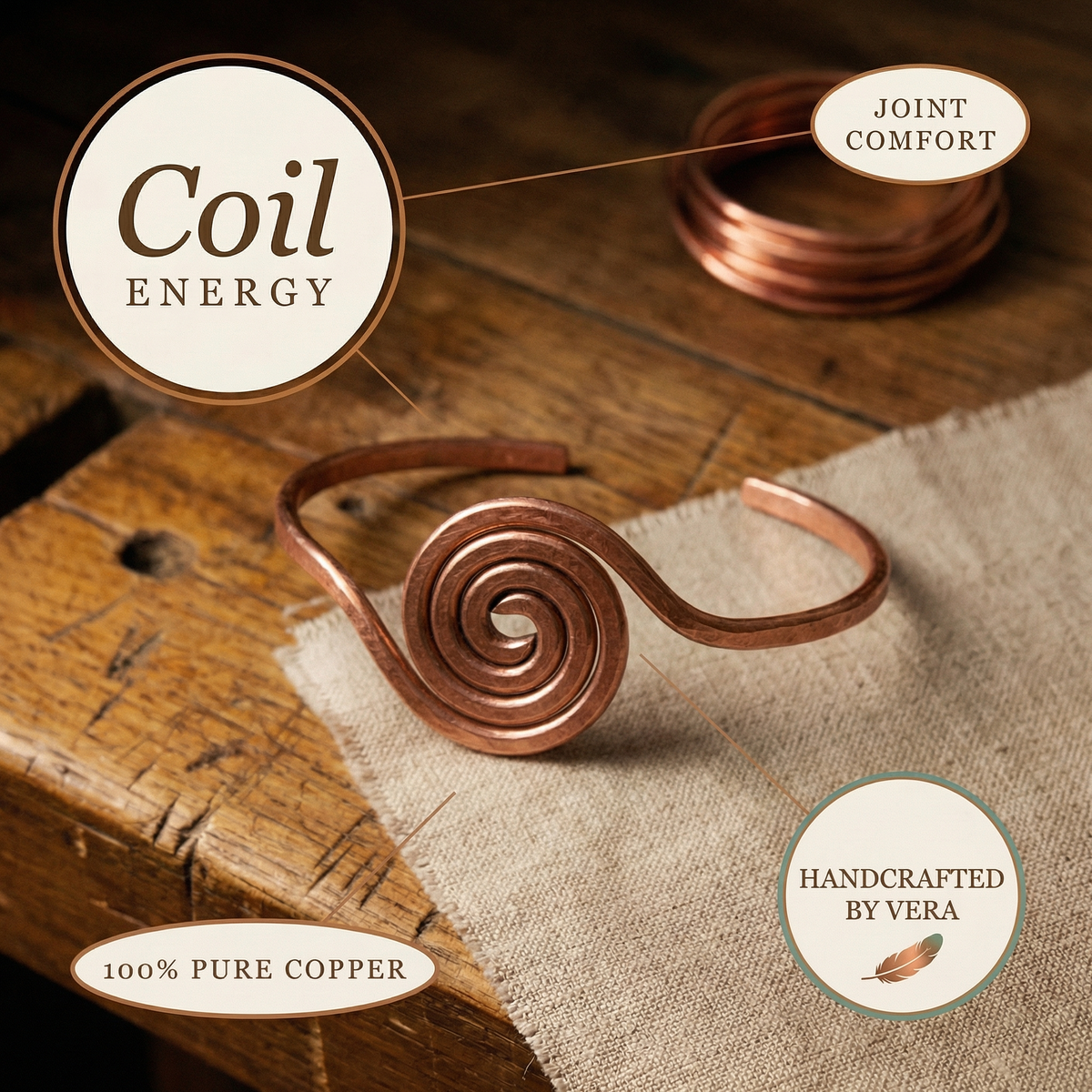 Calder's Coil Copper Anklet