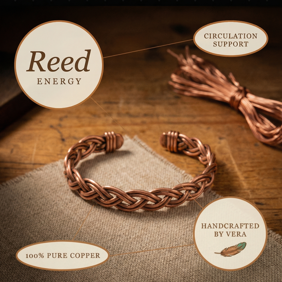 Calder's Reed Copper Anklet
