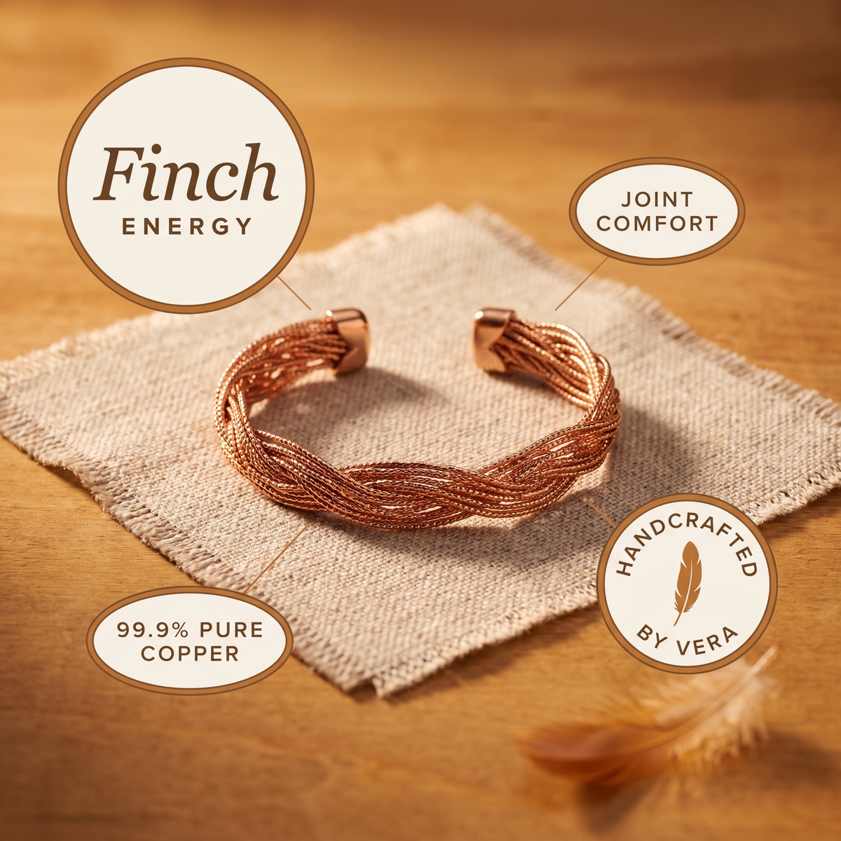 Calder's Finch Copper Bracelet