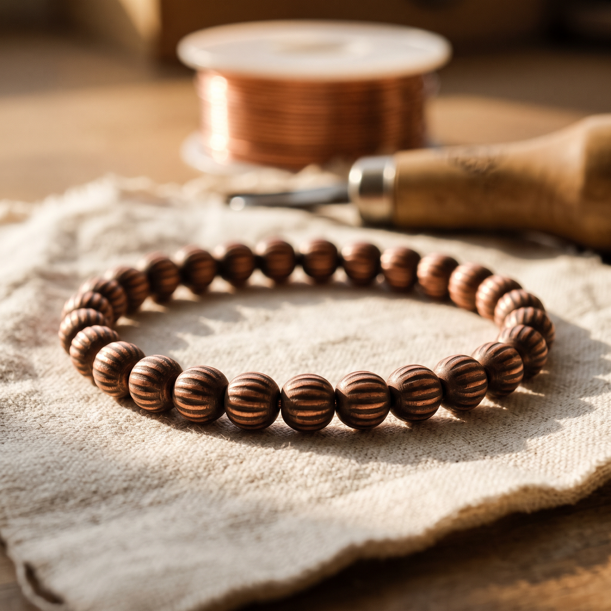 Calder's Bark Copper Bracelet